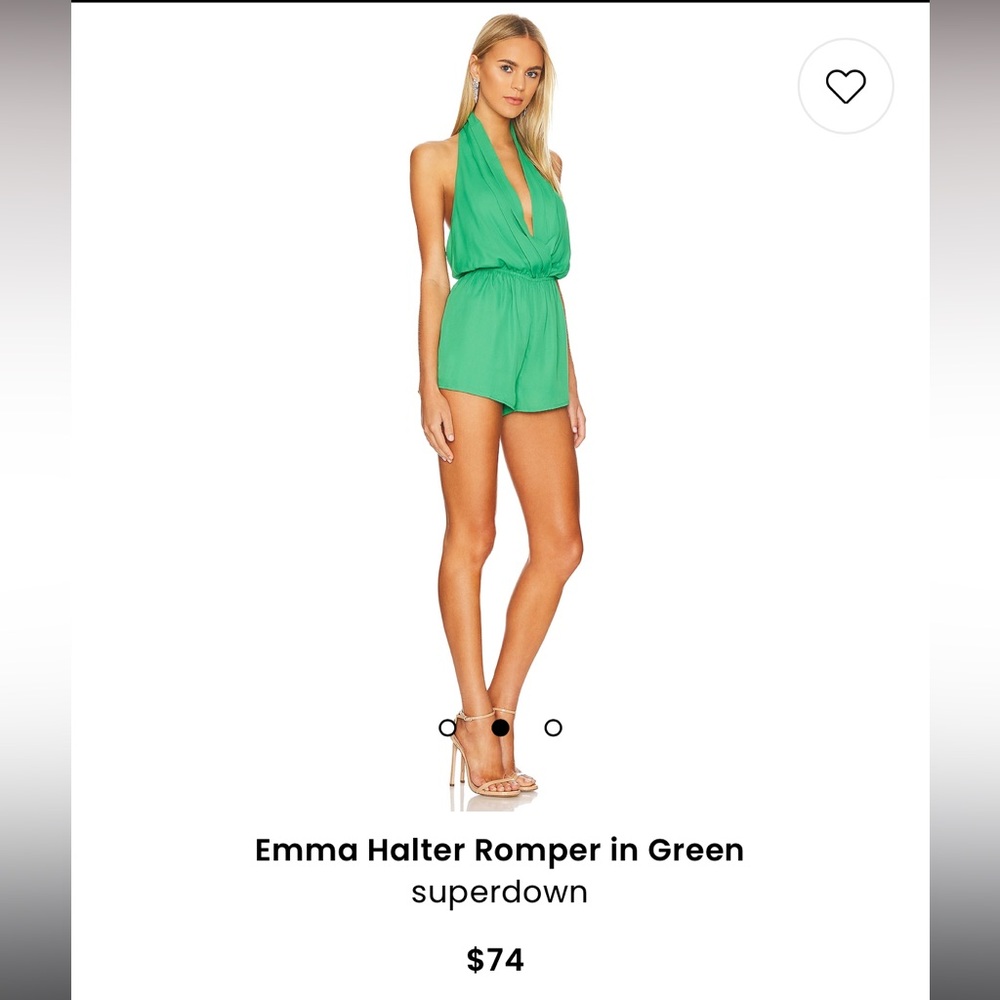 Superdown-Emma Halter Romper in Green